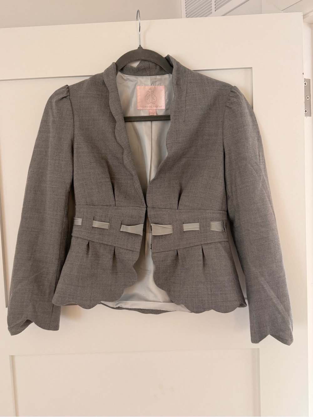Rebecca Taylor Light Pink Label on Gray Lined Blazer - Picture 3 of 10